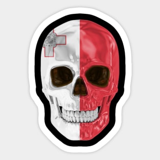 Malta Flag Skull - Gift for Maltese With Roots From Malta Sticker